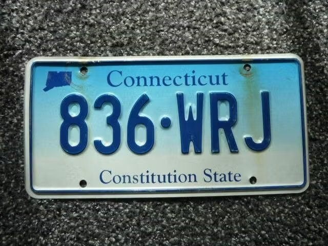 Kentekenplaat licenseplate Connecticut USA, Verzenden, Gebruikt, Auto's