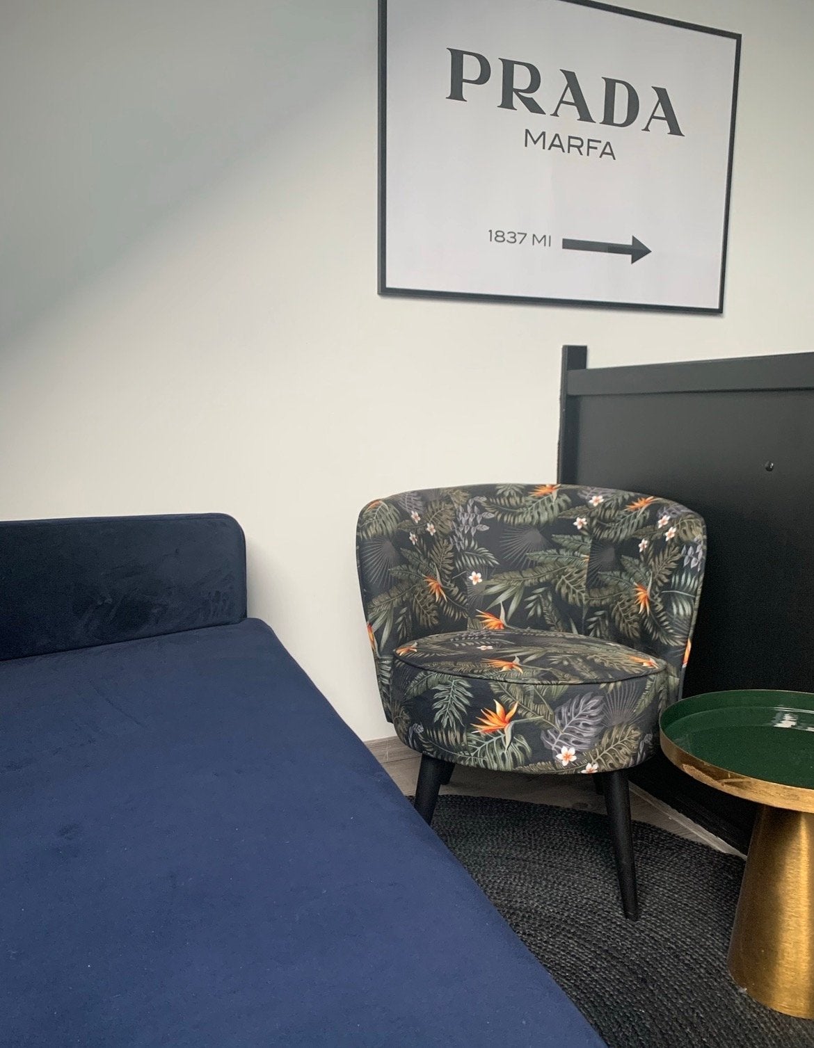 WOOOD Bo Fauteuil - Velvet - Bloem Print, Ophalen, Zo goed als nieuw, Stof, 50 tot 75 cm