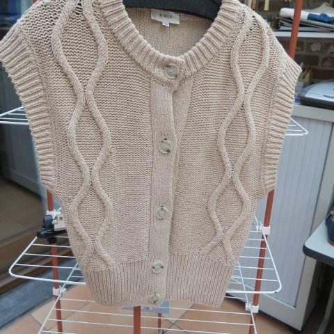 Oversized gileetje nieuw beige grove brei Gigue mt 36 , Gigue, Beige, Nieuw, Ophalen of Verzenden
