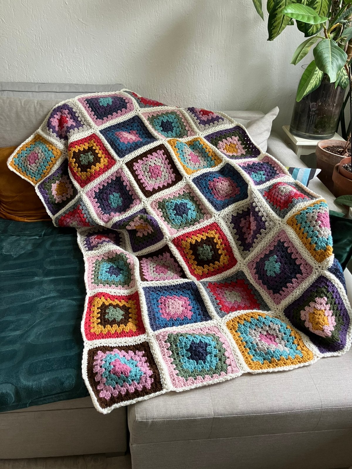 Handgemaakte granny square deken, Ophalen, Nieuw