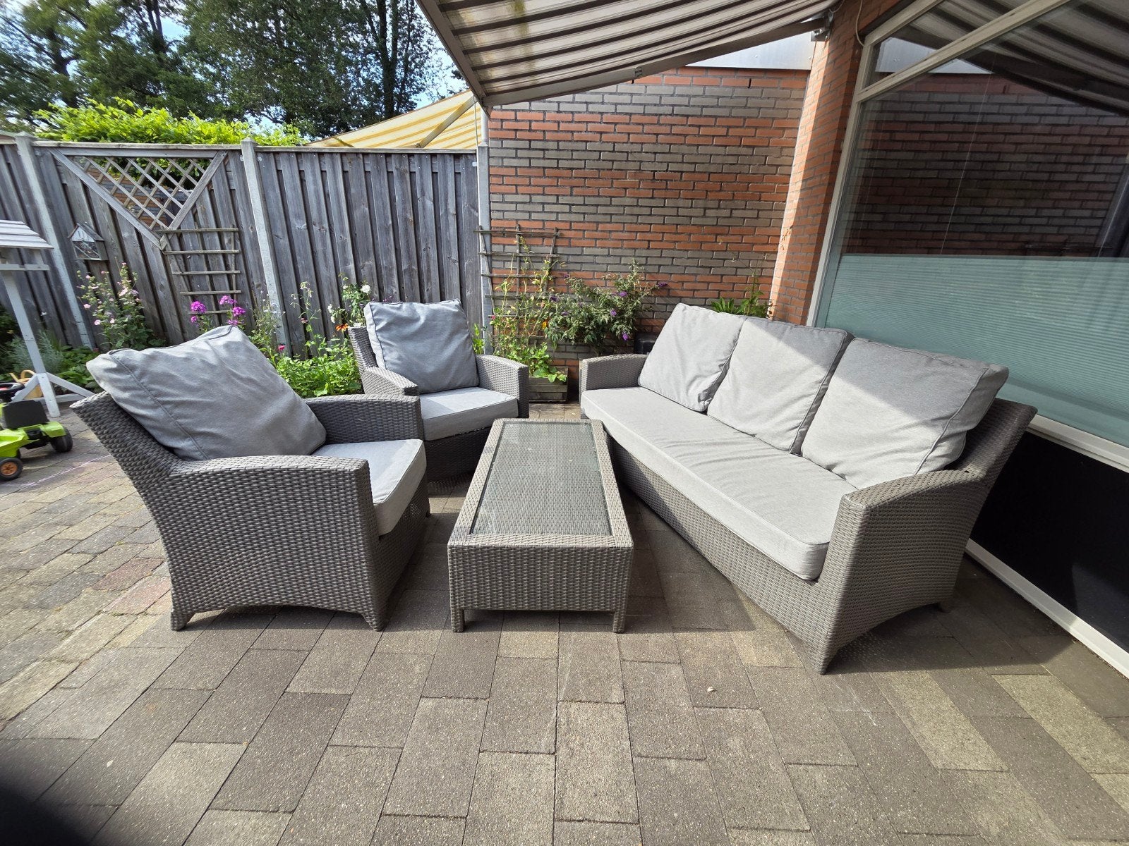 B7 Club Collection Loungeset - Wicker met kussens, Ophalen