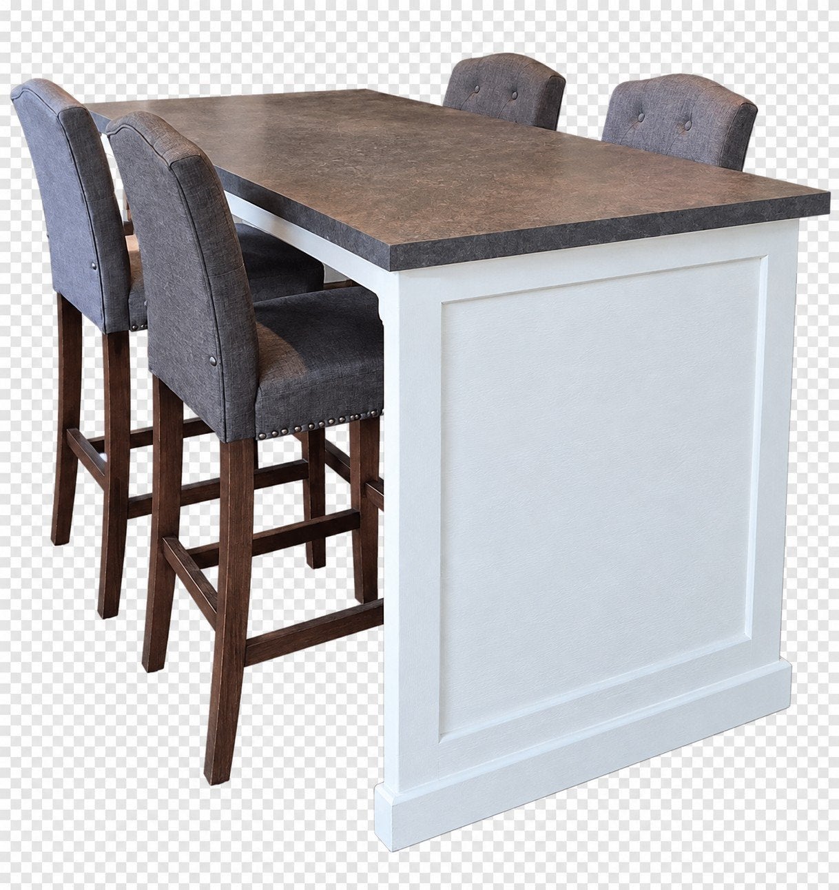 Bartafel met 4 barstoelen (2x lichtgrijs, 2x antraciet), Huis en Inrichting, Ophalen, 50 tot 100 cm, 150 tot 200 cm, Vier personen