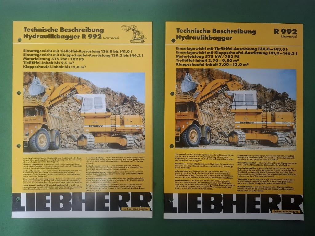 Folders Liebherr 992, Boeken, Catalogussen en Folders, Gelezen, Folder, Ophalen of Verzenden
