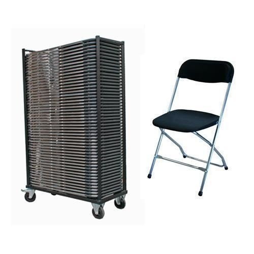Aanbieding 50 klapstoelen Chroom - Zwart + kar, Ophalen of Verzenden, Nieuw, Versiering, Abraham of Sarah