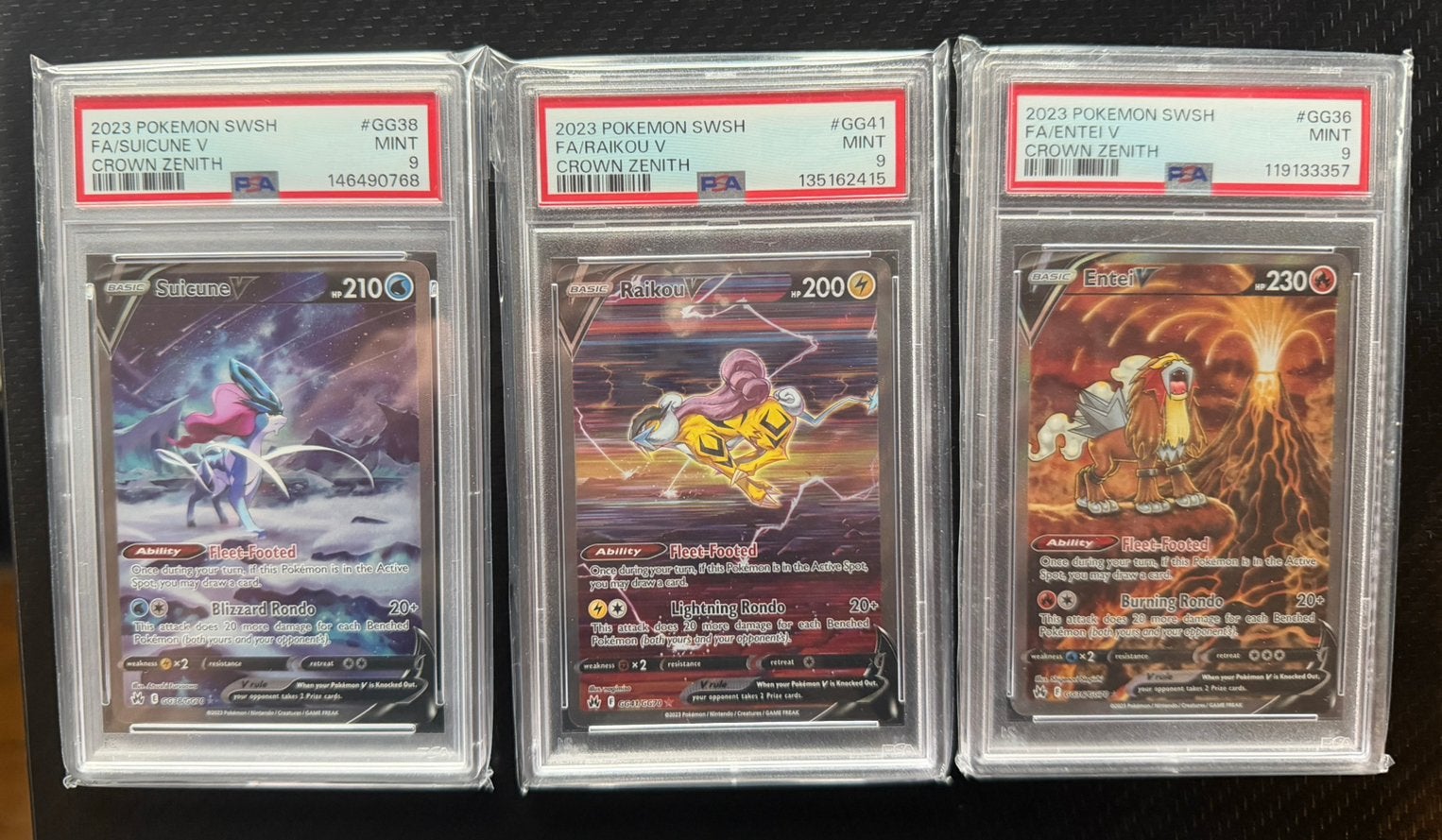 Pokemon Crown Zentih Suicune / Raikou / Entei PSA9, Ophalen of Verzenden, Zo goed als nieuw