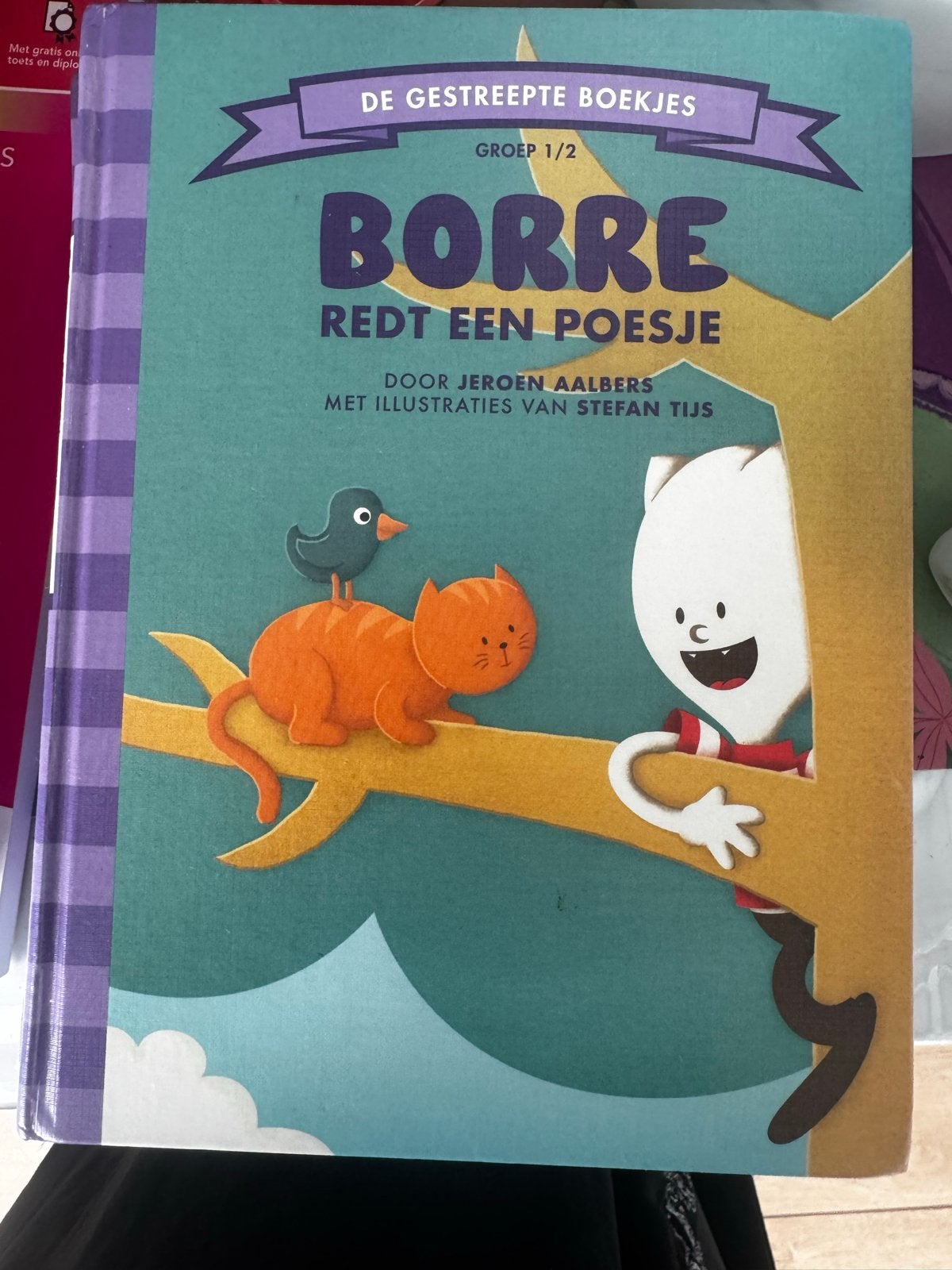 Borre Redt een Poesje - De Gestreept Boekjes Groep 1/2, Ophalen of Verzenden, Zo goed als nieuw, 3 tot 4 jaar