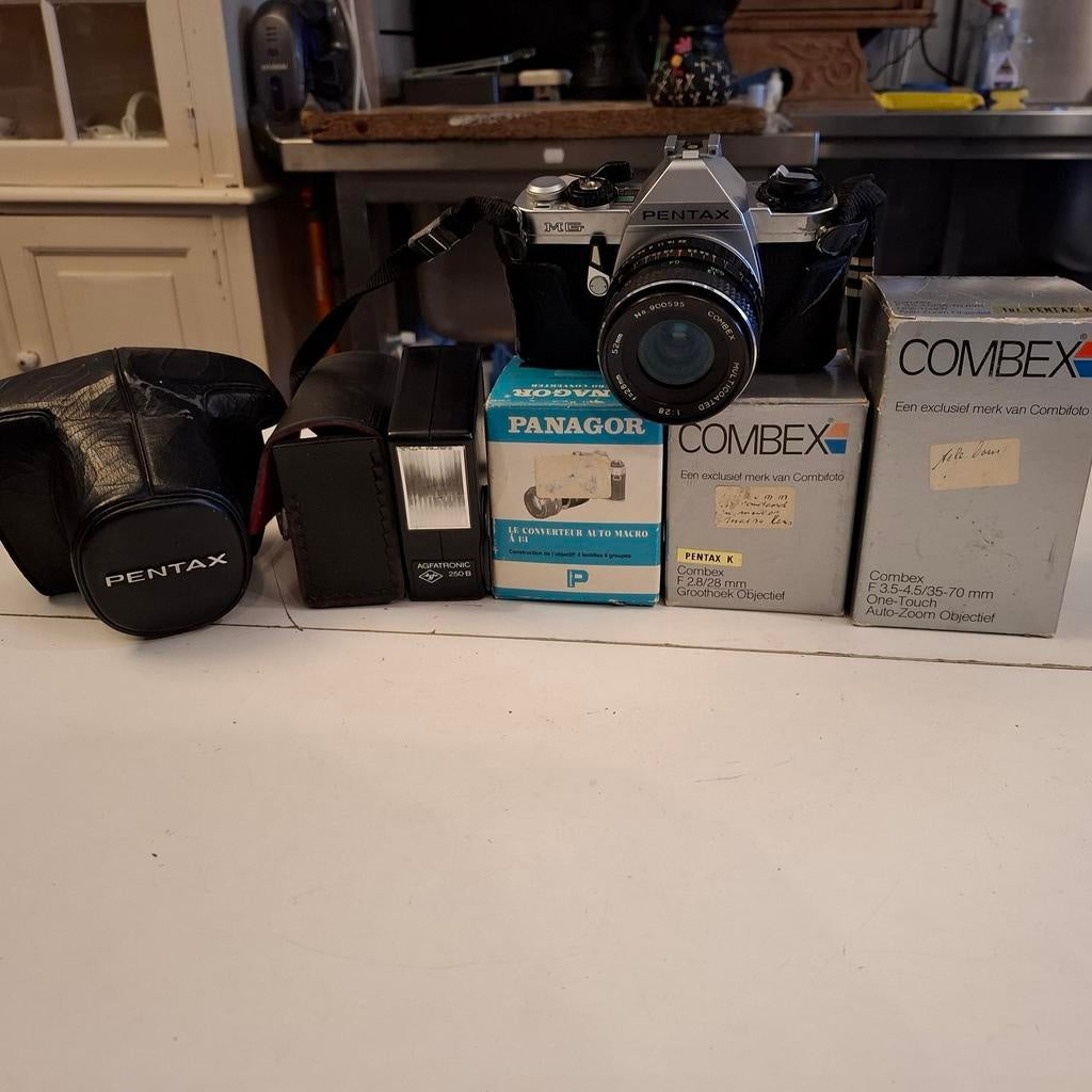 Pentax MG Spiegelreflexcamera met accessoires, Ophalen of Verzenden, Gebruikt, Spiegelreflex, Pentax