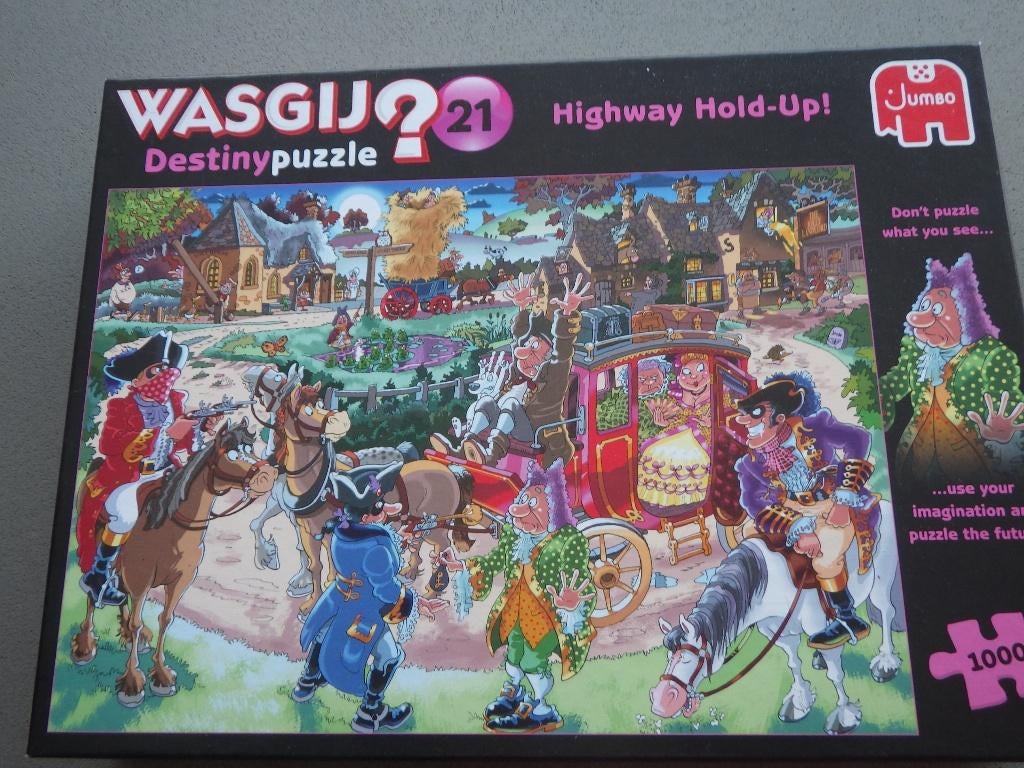 Wasgij destiny 21`highway hold up, Hobby en Vrije tijd, Denksport en Puzzels, Ophalen of Verzenden, 500 t/m 1500 stukjes, Zo goed als nieuw