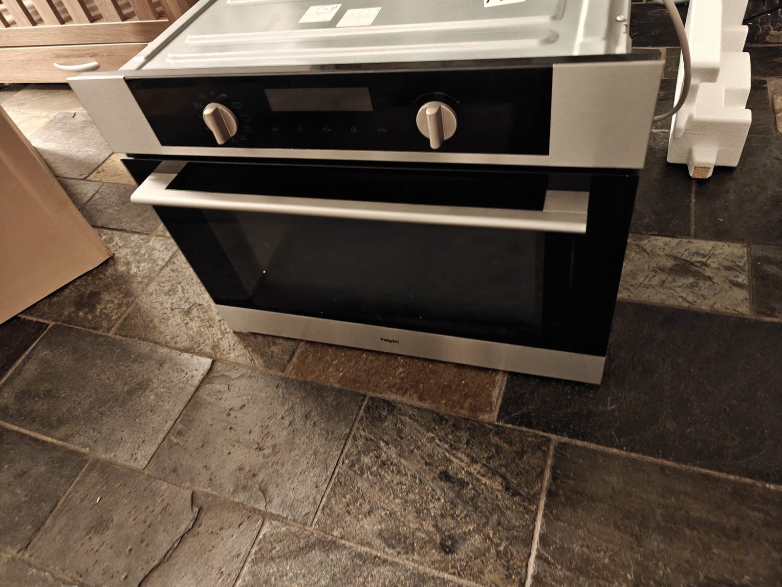 Pelgrim inbouw combi magnetron Heteluchtoven, Ophalen, 45 tot 50 cm, Gebruikt, Hete lucht