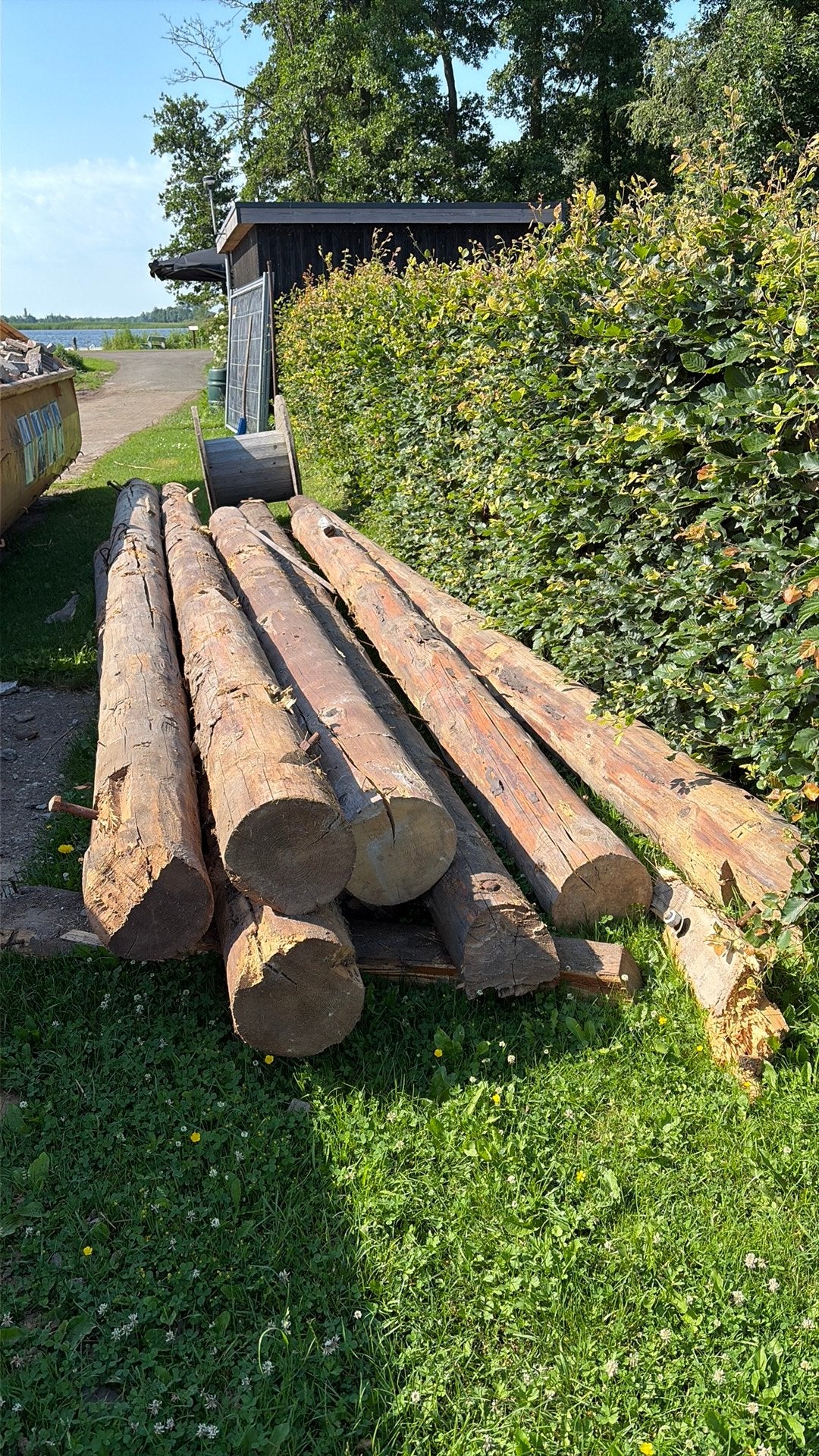 Gebinten of brandhout?, Tuin en Terras, Palen, Balken en Planken, Ophalen, Zo goed als nieuw, Minder dan 180 cm, Palen