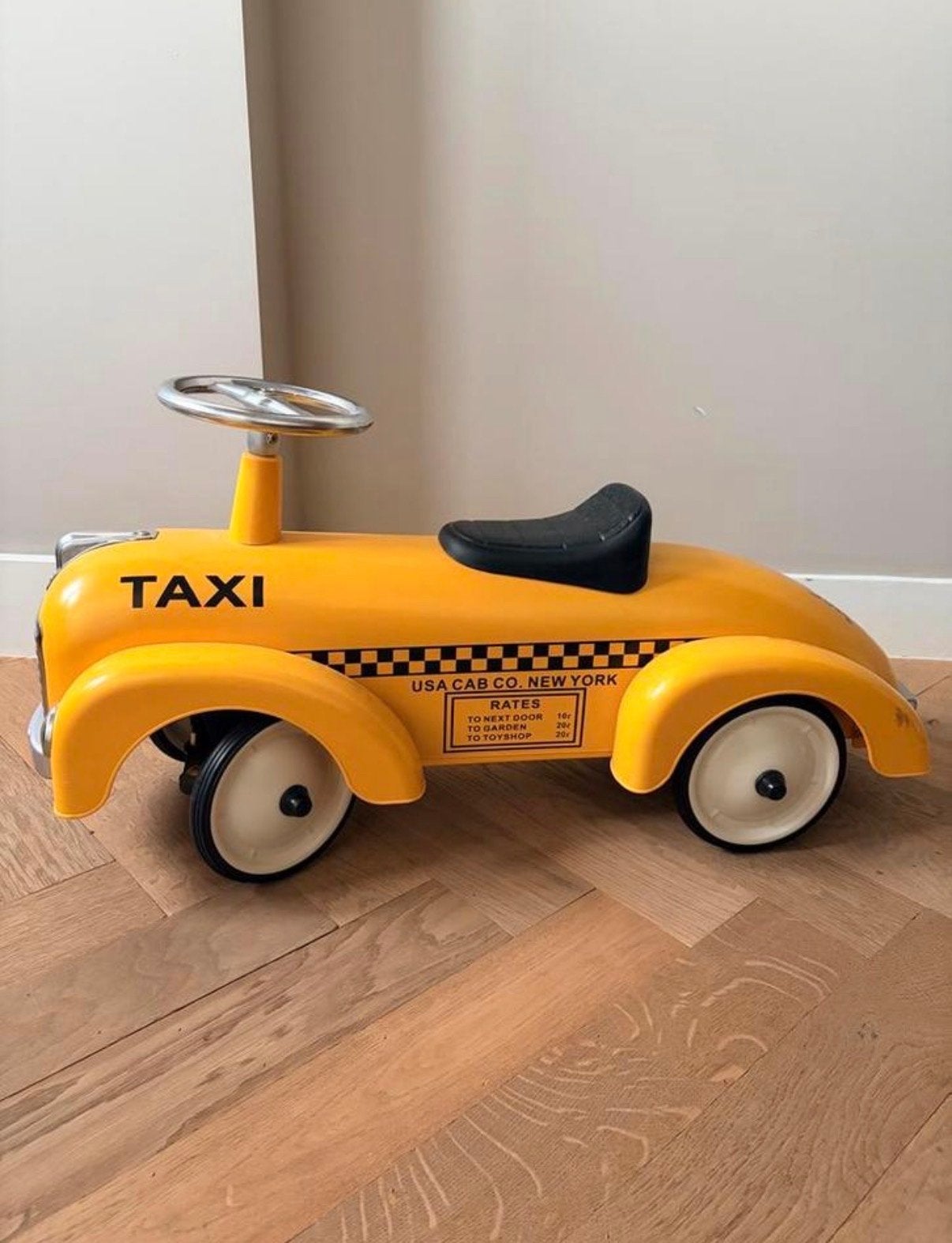 Gele Taxi Loopauto voor Kinderen - New York Stijl, Ophalen, Gebruikt