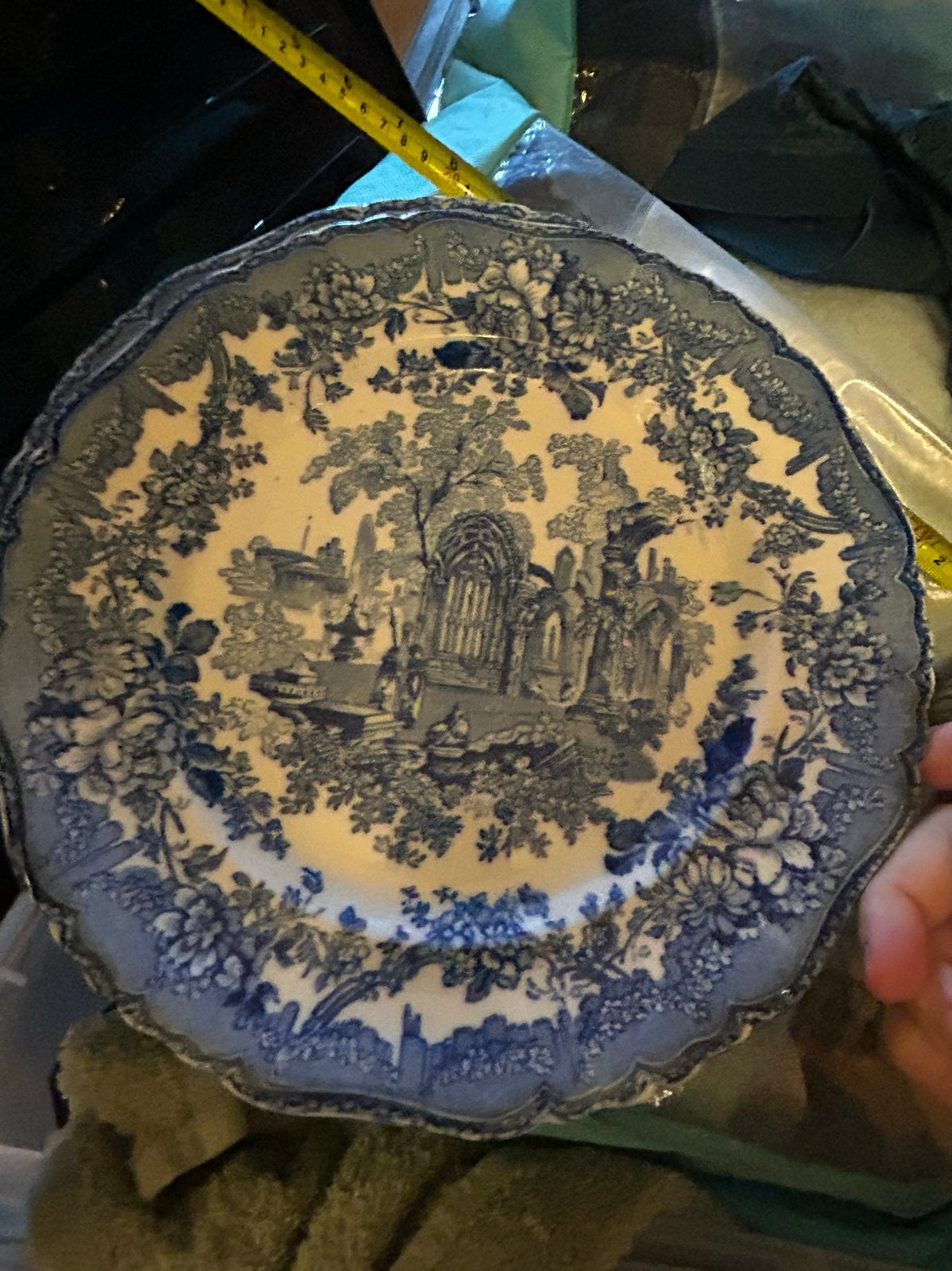 Antiek bord Ashworth Bros Hanley Blauw-Wit, Ophalen of Verzenden