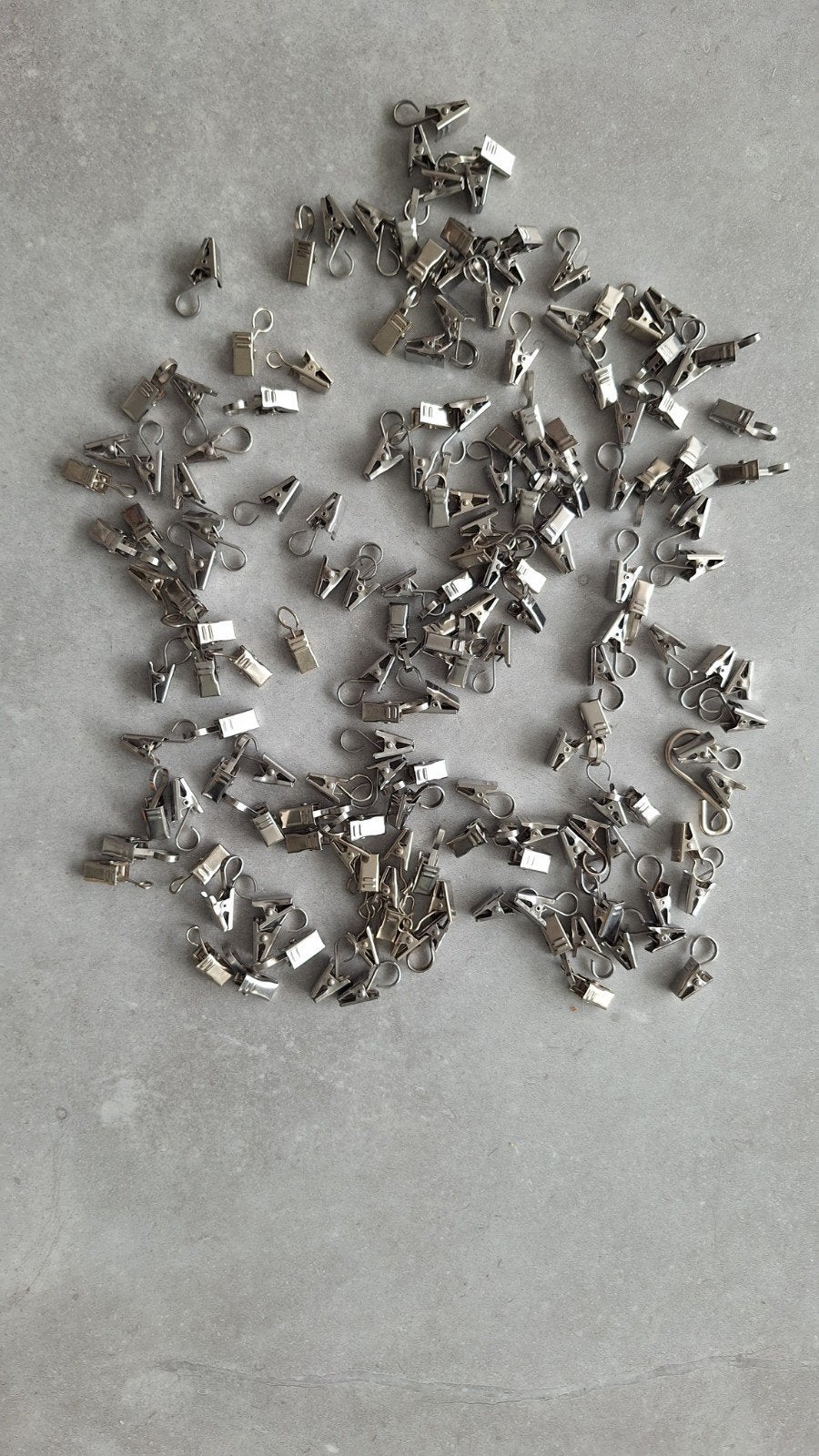 IKEA gordijn knijpertjes - set van 100+ stuks, Met haken, Gebruikt, Metaal, Ophalen of Verzenden