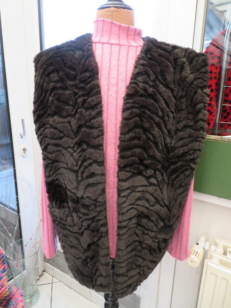 Dames body warmer nep bont, Kleding | Dames, Bodywarmers, Zwart, Maat 42/44 (L), Ophalen of Verzenden, Onbekend