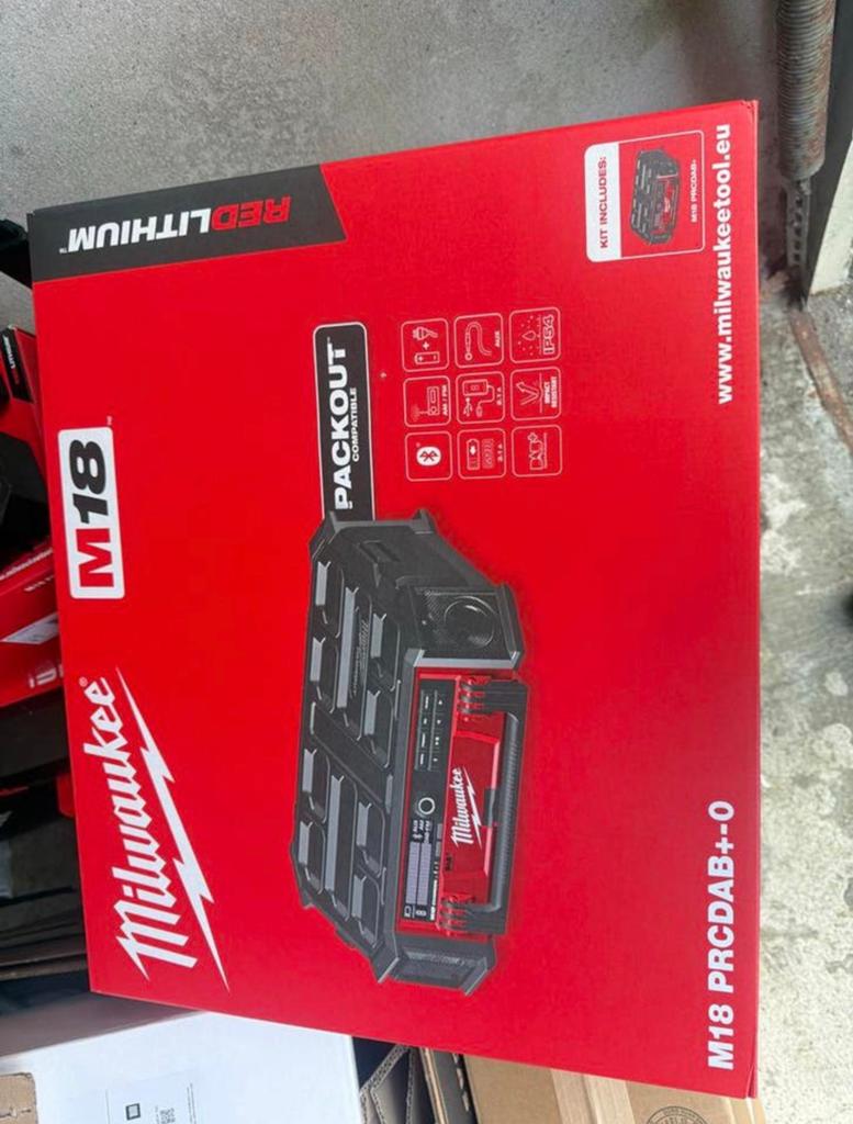 Milwaukee M18 PRCDAB+-0 Bouwradio DAB+ IP58 Nieuw in doos, Audio, Tv en Foto, Radio's, Ophalen, Nieuw, Bouwradio