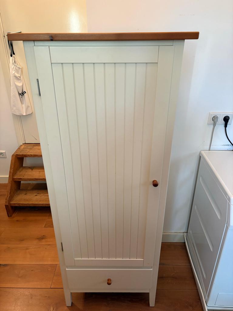 Ikea Hemnes kast - Wit met houten blad, Minder dan 50 cm, Gebruikt, Ophalen of Verzenden, Met lade(s)