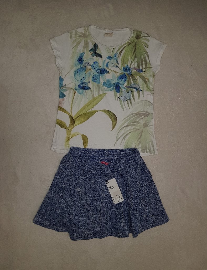 Super leuk ZARA shirtje met 3D vlinders maat 128., Kinderen en Baby's, Kinderkleding | Maat 128, Zo goed als nieuw, Zara, Shirt of Longsleeve