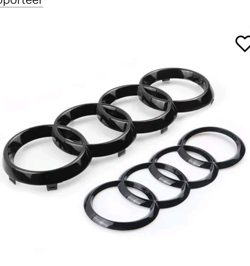 Audi embleem grill + achterklep MATZWART, Ophalen of Verzenden