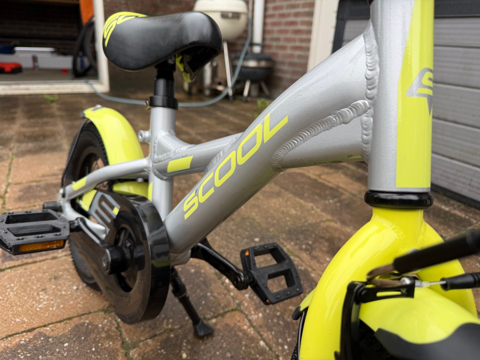 S’COOL XXlite Kinderfiets 12 inch Silver/Lime, Ophalen, Gebruikt, Velgrem, Minder dan 16 inch