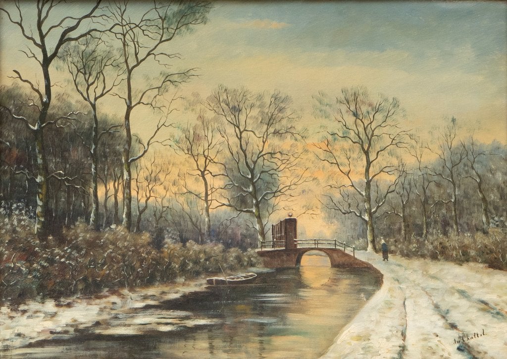 Hollandse school (20e eeuw), naar F.J. van Rossum du Chattel, Ophalen, Nederlandse school, Doek, Origineel werk