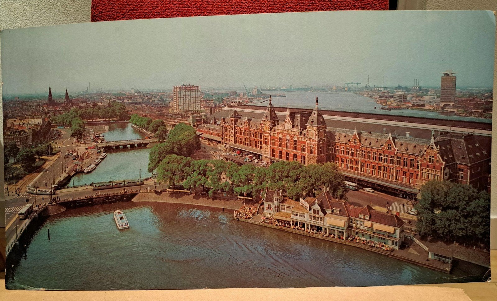 Vintage vergroting foto Amsterdam Centraal Station, 1960 tot 1980, Gebruikt, Foto, Ophalen of Verzenden