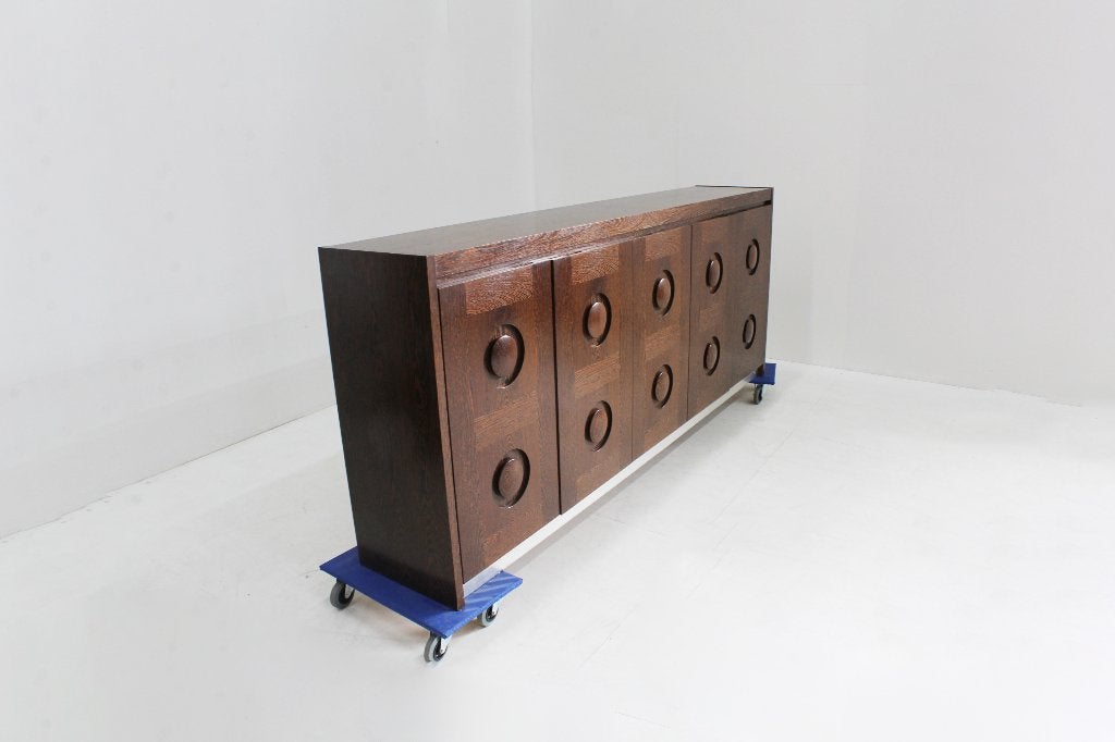 Vintage Brutalist Sideboard 1970s, Huis en Inrichting, Kasten | Dressoirs, Ophalen of Verzenden, 200 cm of meer, 25 tot 50 cm