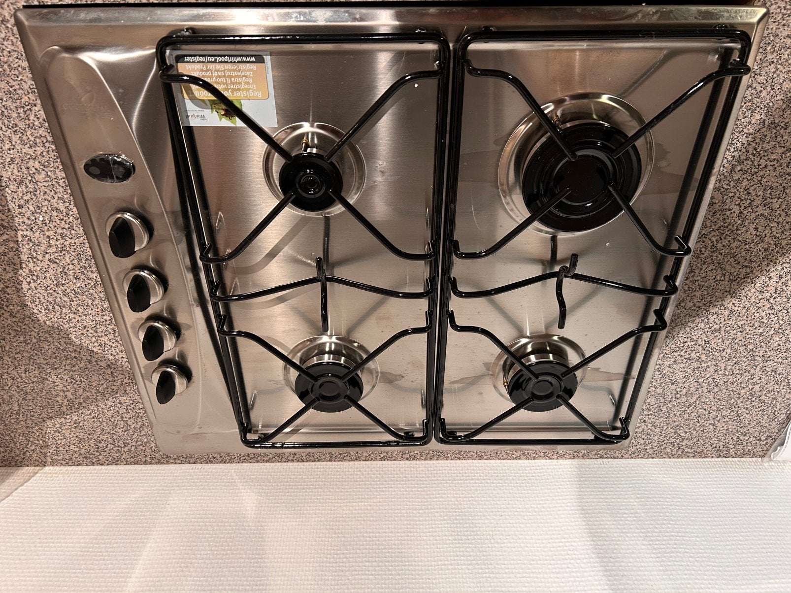 Whirlpool 4 pits gaskookplaat, Witgoed en Apparatuur, Kookplaten, Ophalen, Zo goed als nieuw, Inbouw, Gas