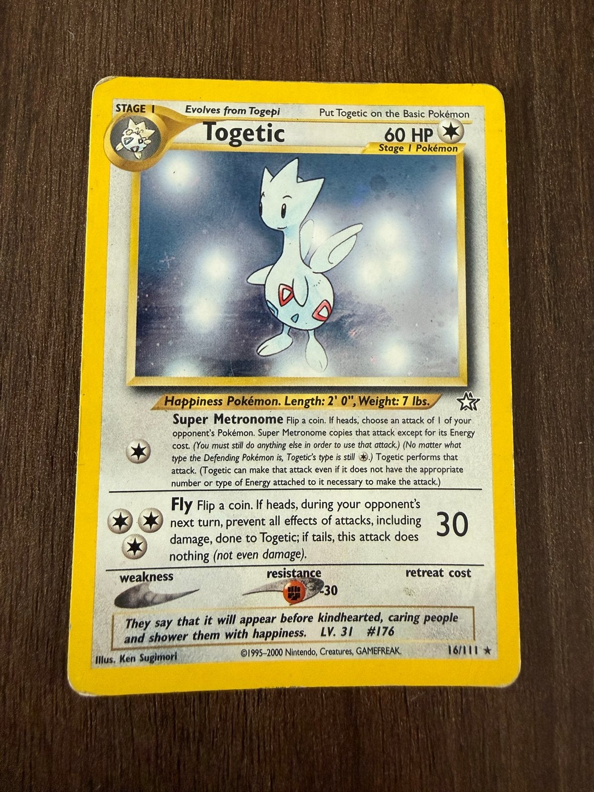 Togetic Holo Pokémon Kaart - Zeldzaam en in goede staat, Ophalen of Verzenden, Gebruikt, Losse kaart, Foil