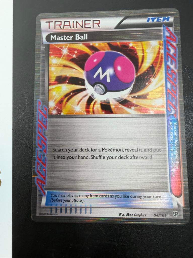 Pokémon TCG Master Ball Trainer Kaart - ACE SPEC, Ophalen of Verzenden, Zo goed als nieuw, Losse kaart