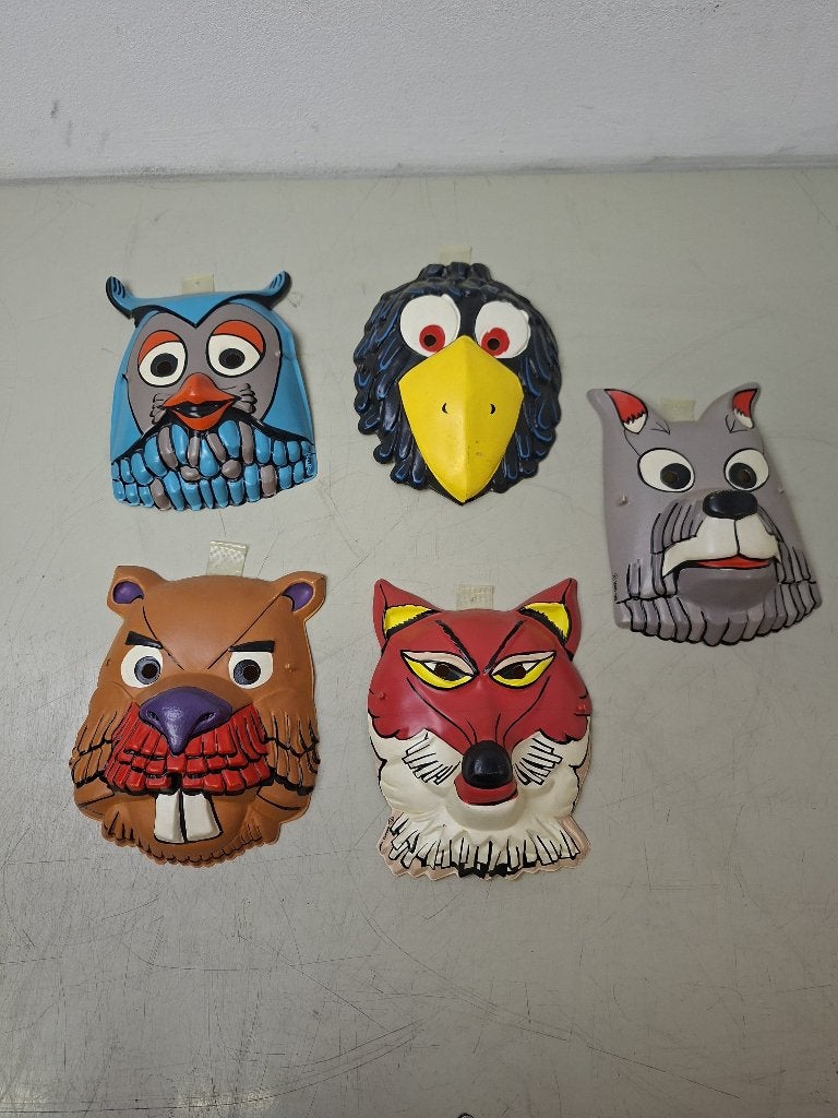Fabeltjeskrant maskers set uit 1968 – 5 stuks, Verzamelen, Ophalen of Verzenden, Gebruikt, Tv, Overige typen