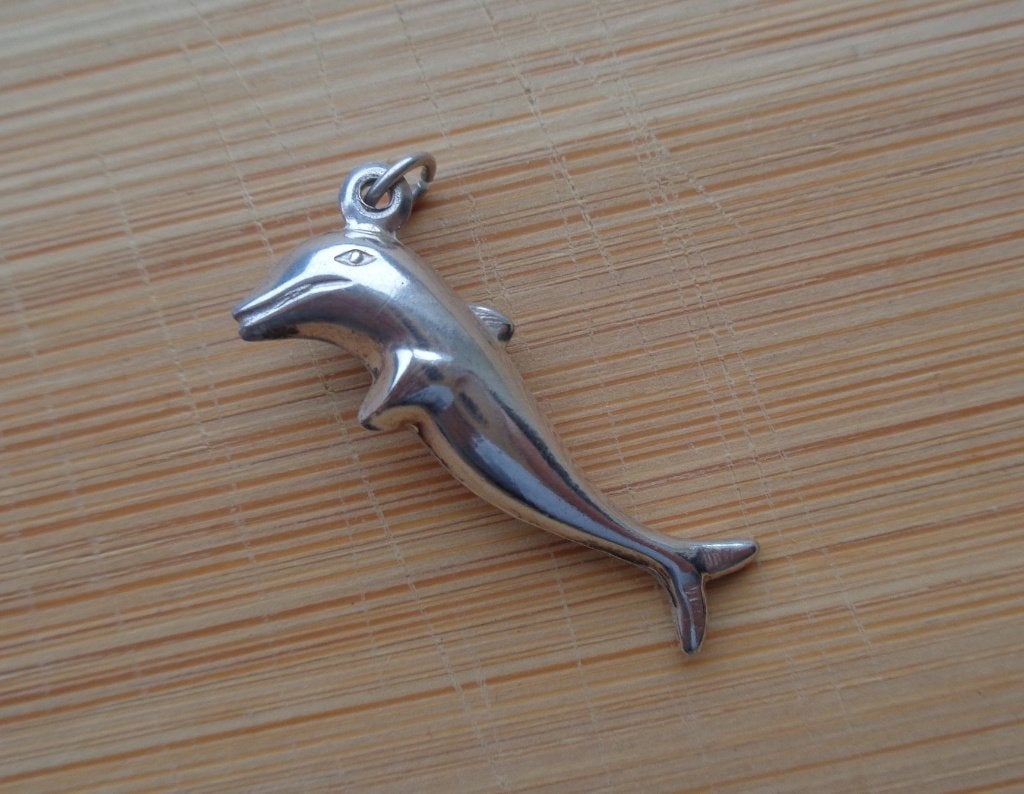zilveren vintage bedel/hanger dolfijn [063], Sieraden, Tassen en Uiterlijk, Bedels, Overige merken, Verzenden, Zo goed als nieuw