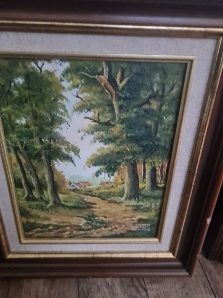 2 olieverf schilderijtjes van Octaaf Ceuremans p/st 34.95, Antiek en Kunst, Doek, Ophalen of Verzenden, Landschap, Olieverf