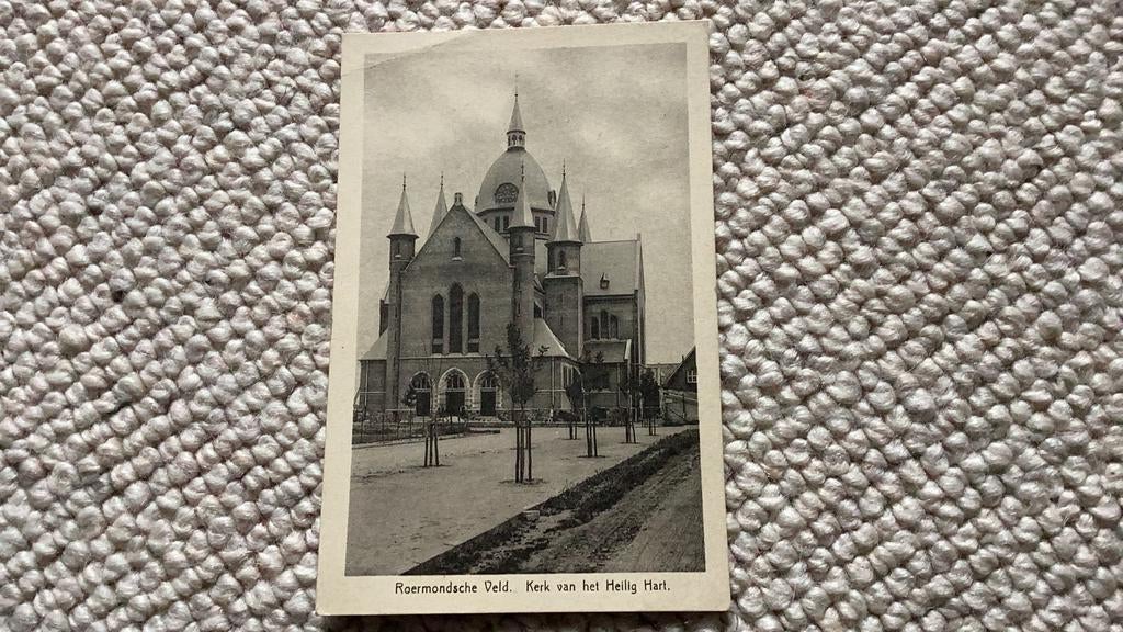 Ansichtkaart Roermond Roermondsche Veld Kerk Heilig Hart1929, Ophalen of Verzenden, 1920 tot 1940, Gelopen, Limburg
