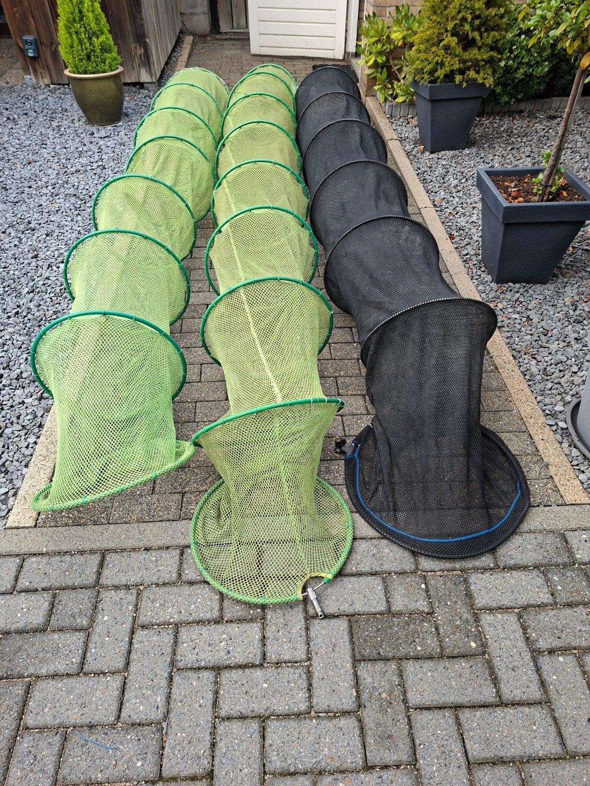 Leefnetten lengte 3.50 mtr(groen en zwart) met Spro tas, Ophalen, Gebruikt, Net of Fuik