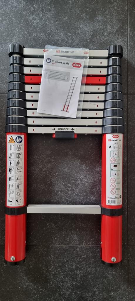 Altrex telescoopladder Smart Up Go 11 treden, Doe-het-zelf en Verbouw, Ladders en Trappen, Ophalen of Verzenden, Nieuw, 4 meter of meer