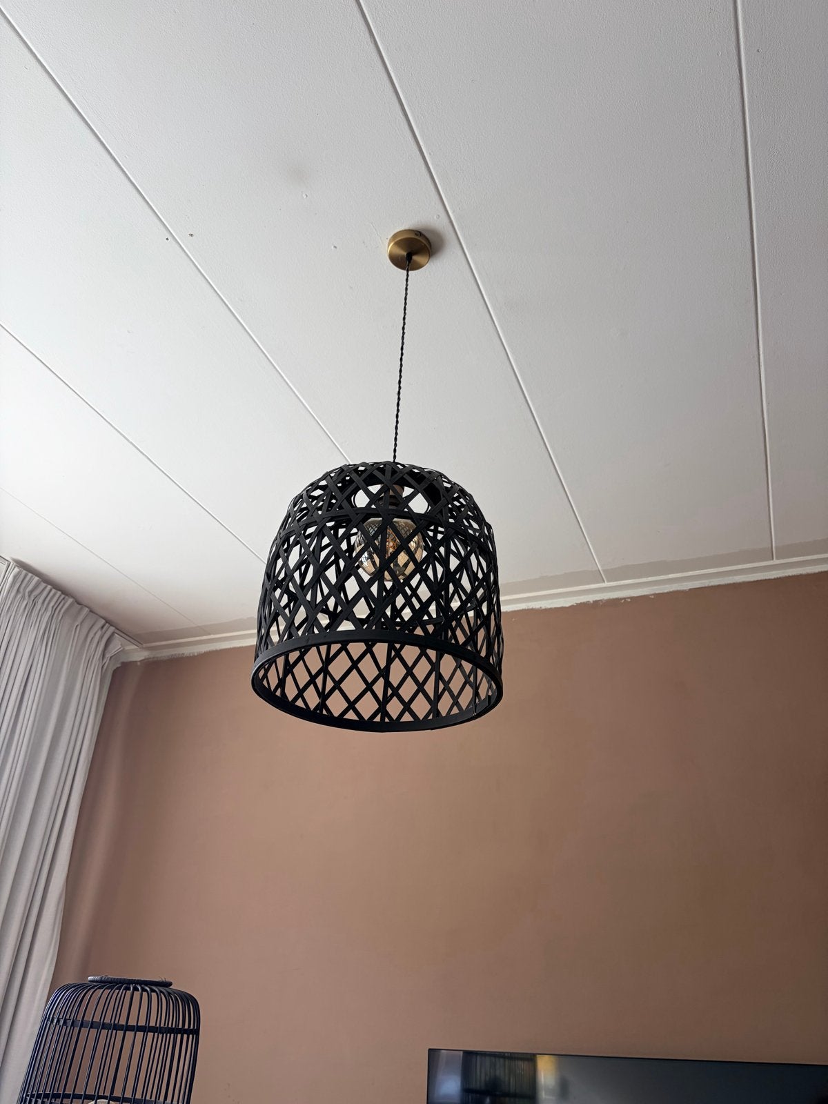 Hanglamp en staande lamp Kwantum - Zwart Hout, Ophalen, Overige merken, Gebruikt, Zwart
