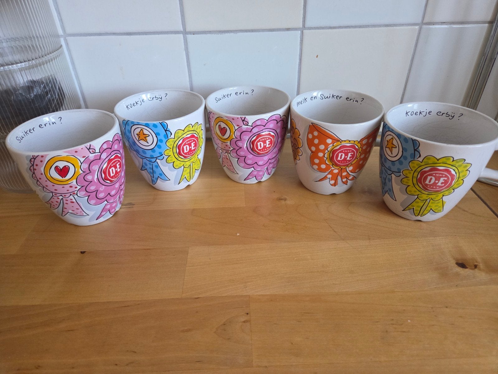 5 Blond Amsterdam koffiebekers, Ophalen, Gebruikt, Mok, Aardewerk