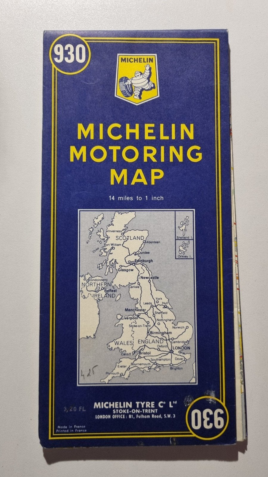 Michelin Motoring Map Groot-Brittannië en Ierland, Boeken, Ophalen of Verzenden
