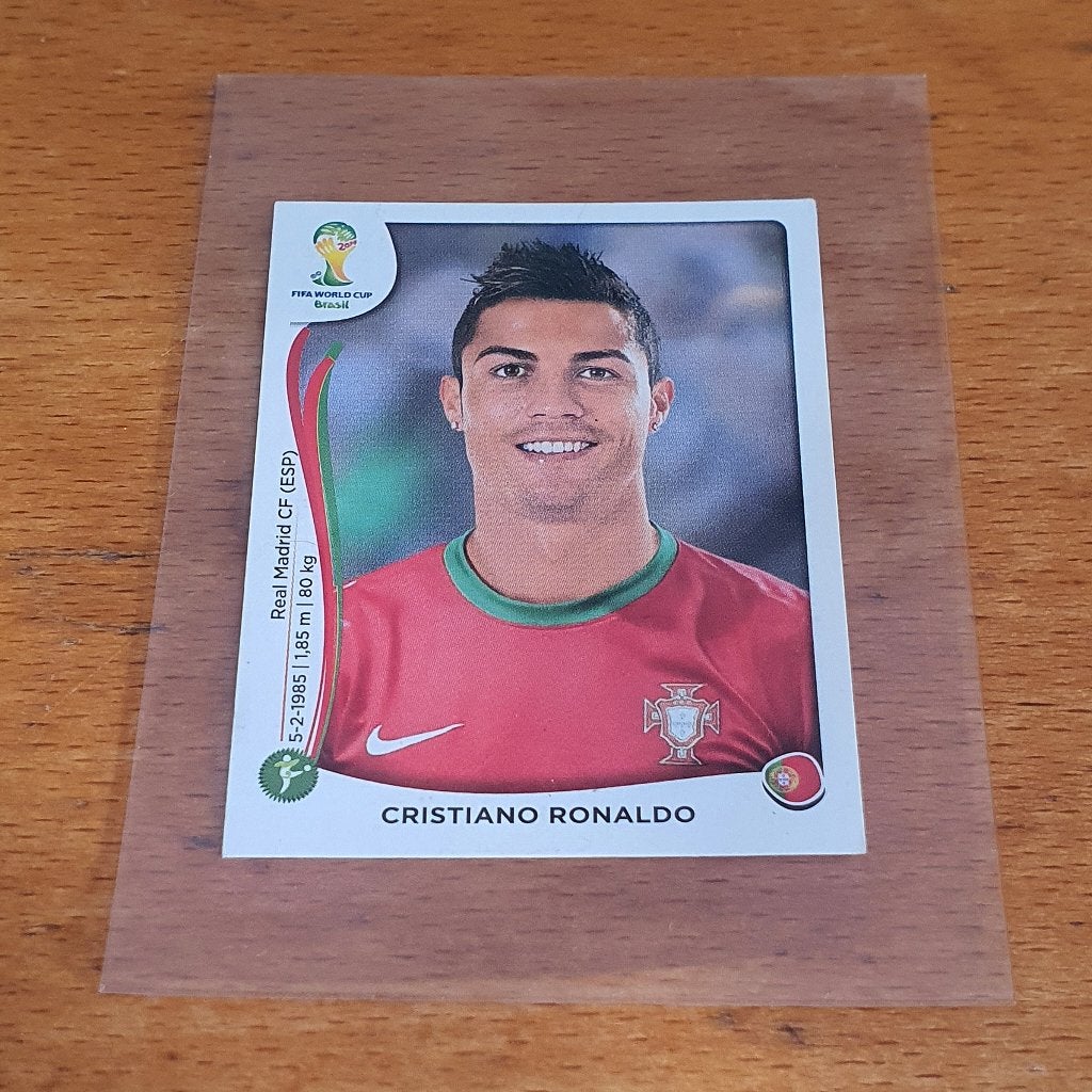 Panini WK 2014 BRASIL BRAZIL Cristiano Ronaldo 523, Ophalen of Verzenden, Zo goed als nieuw, Buitenlandse clubs, Poster, Plaatje of Sticker