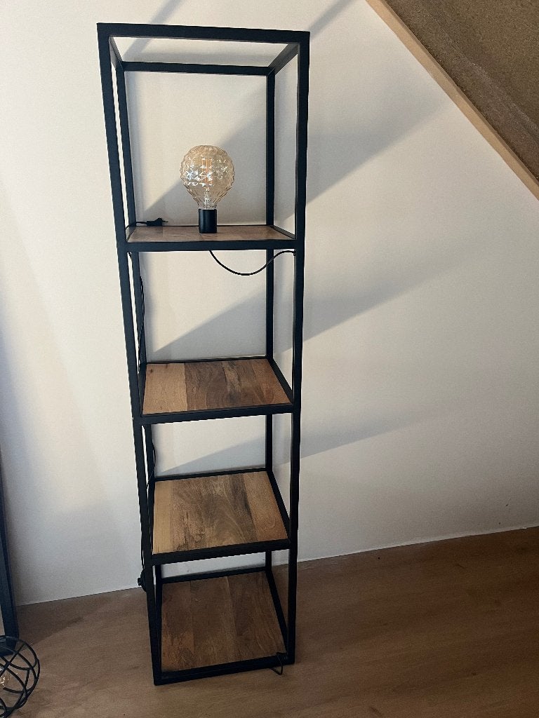 Vloerlampkast mangohout aangeboden, Ophalen, Gebruikt, Hout, 150 tot 200 cm