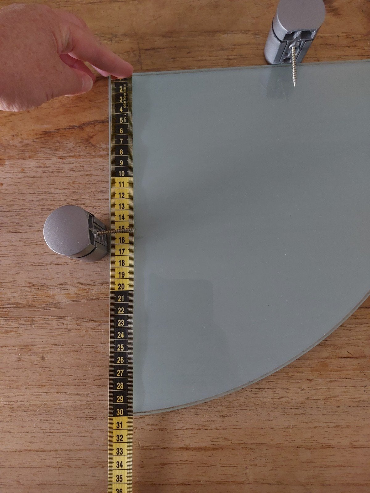 Wandplankje van melkglas, voor bevestiging in een hoek, Ophalen, Zo goed als nieuw, Glas