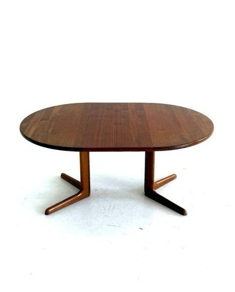 Vintage verlengbare eettafel, Skovby Møbelfabrik ‘60, Skovby Møbelfabrik, 100 tot 150 cm, Vintage retro buisframe design rotan webbing papercord deens