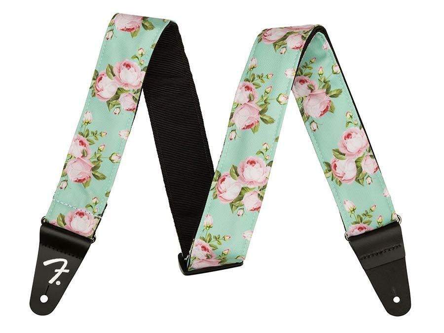 Fender 990638049 2 gitaarband bloemen polyester surf groen, ., Nieuw, Ophalen of Verzenden, .