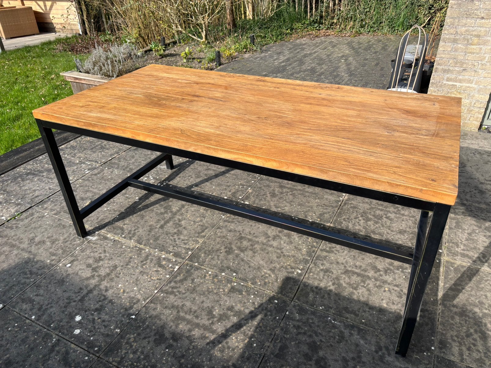 Industriële eettafel, Huis en Inrichting, Tafels | Eettafels, Ophalen, Gebruikt, 50 tot 100 cm, 150 tot 200 cm