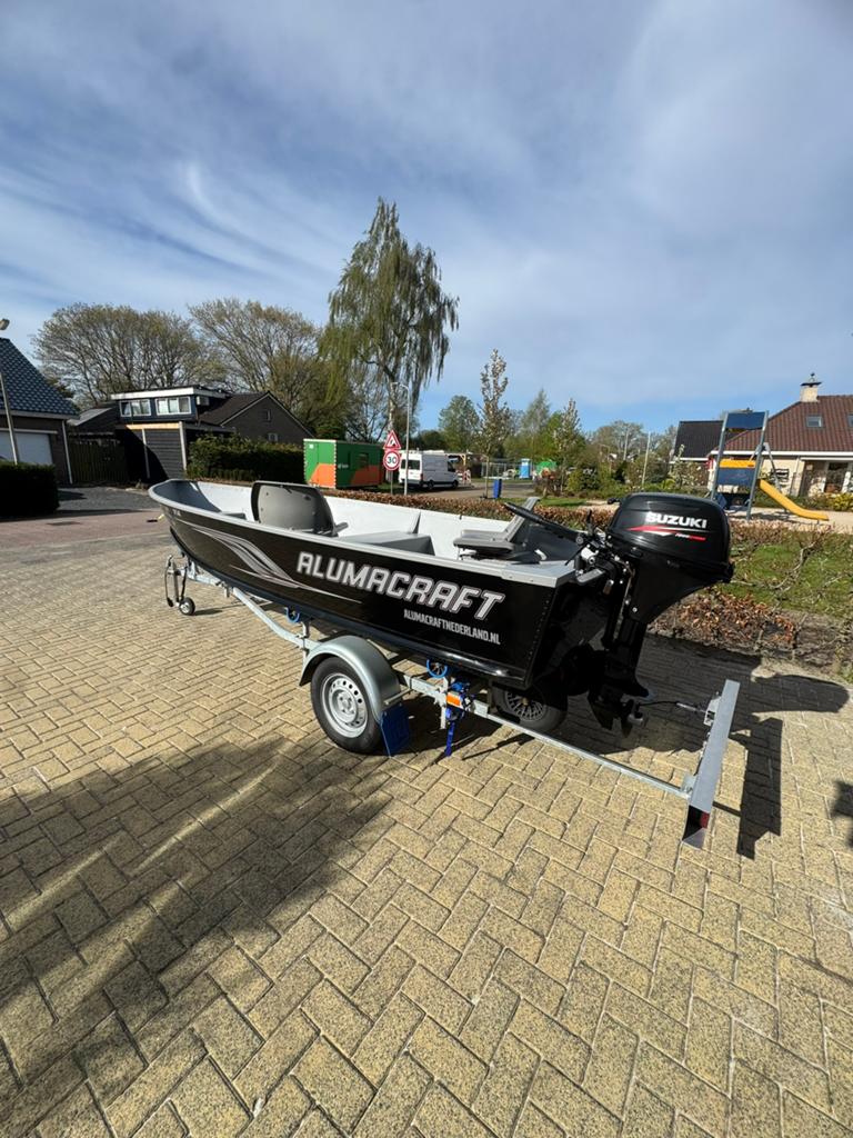 Alumacraft v14 suzuki 20pk nette trailer, Ophalen of Verzenden, Zo goed als nieuw, Benzine