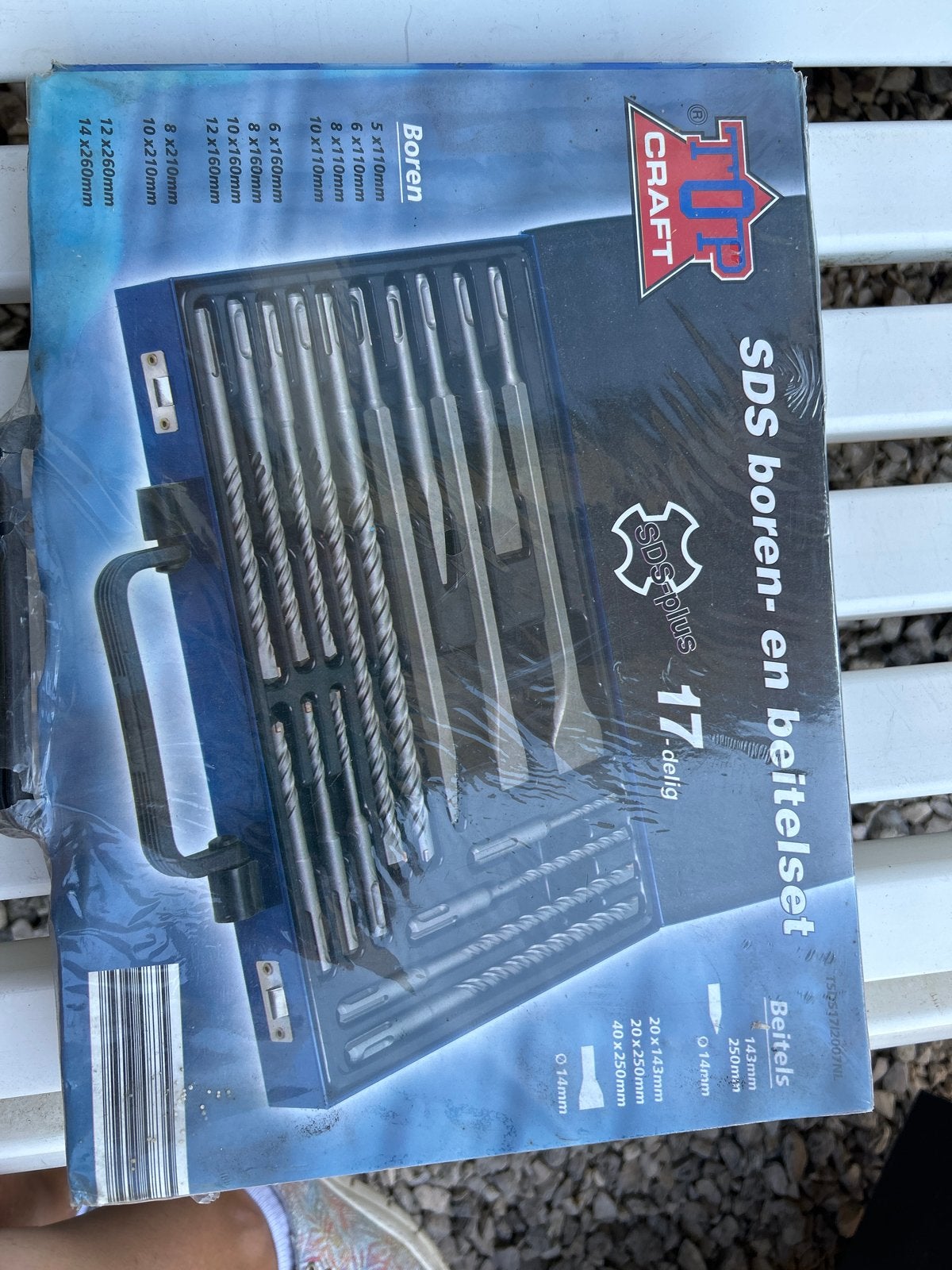 SDS boren- en beitelset 17-delig - Nieuw in verpakking, Ophalen of Verzenden, Nieuw, Boor- en/of Breekhamer