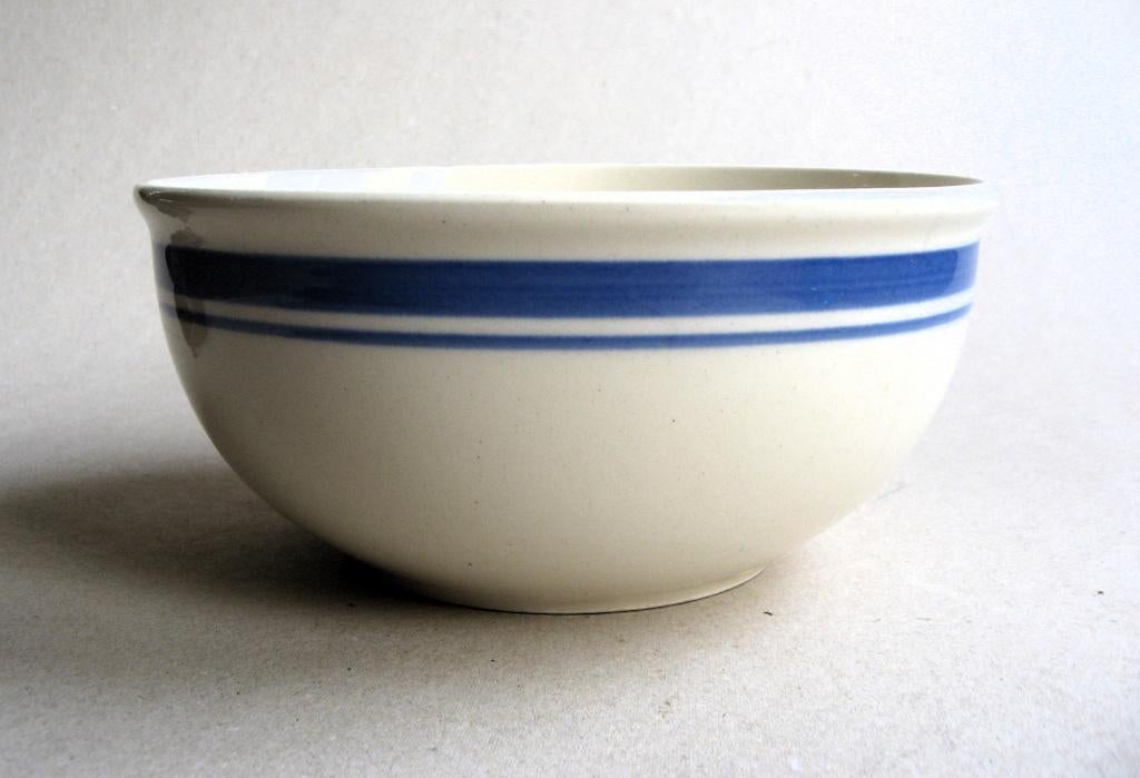 Vintage blauw witte aardewerk schaal, Antiek en Kunst, Antiek | Schalen, Ophalen of Verzenden