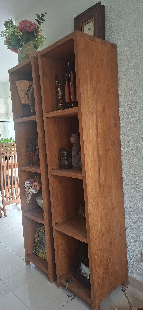 2 Teakhouten Kasten - 180x40 cm, Ophalen, Gebruikt