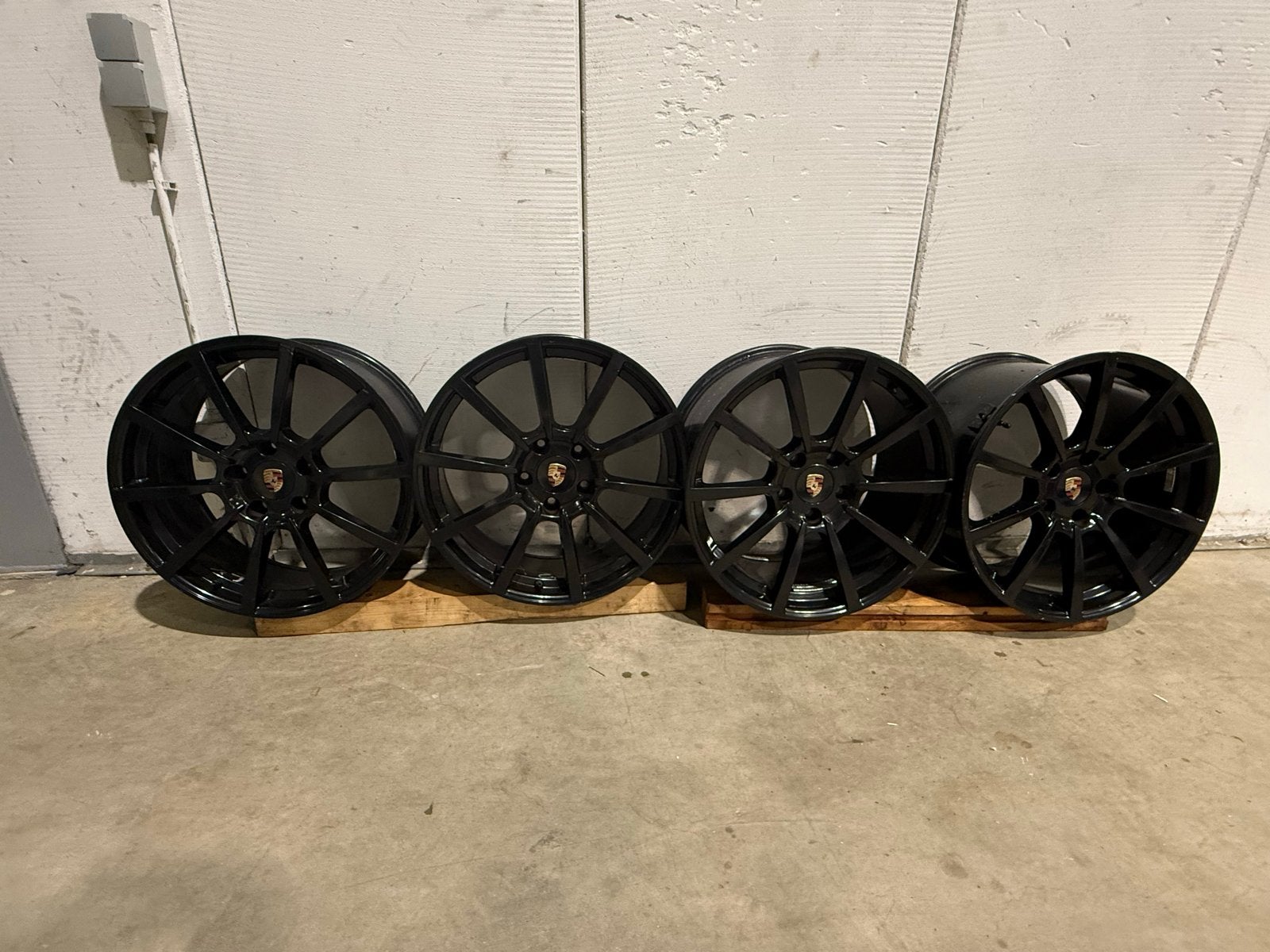 20 inch Aftermarket Velgen Porsche 991 Carrera Zwart + TPMS, Auto-onderdelen, Ophalen, Gebruikt, Velg(en), Personenwagen