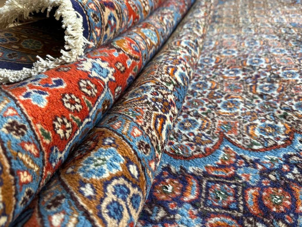 Handgeknoopt Perzisch Moud tapijt vierkant  253 x 246 cm, Huis en Inrichting, Crème, Info@bababoho.com, Vierkant, 200 cm of meer